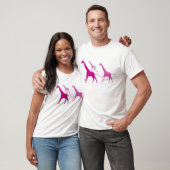Rennende Giraffen (Paars) T-shirt (Unisex)