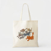 Rennende Katten Patroon Whimische Kittens Tote Bag (Voorkant)