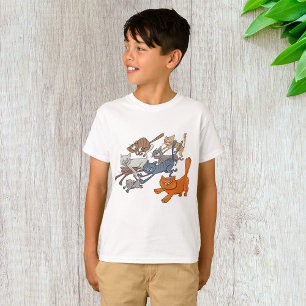 Rennende Katten Patroon Whimsical Kittens T-shirt