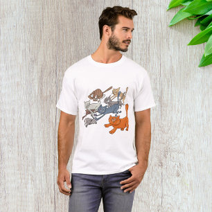 Rennende Katten Patroon Whimsical Kittens T-shirt