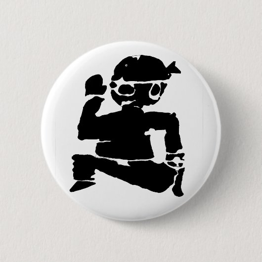 Rennende Ninja Knop Ronde Button 5,7 Cm (Voorkant)