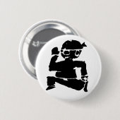 Rennende Ninja Knop Ronde Button 5,7 Cm (Voorkant /achterkant)