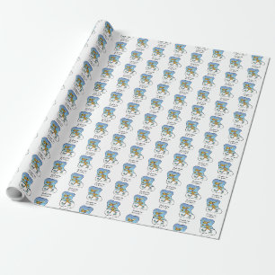 Rennende Oefening Rendier Kerstmis Cadeaupapier