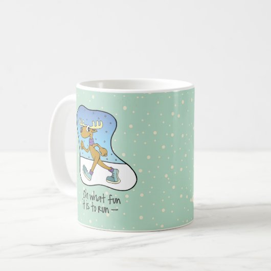 Rennende Oefenrendier Kerstmis Koffiemok (Voorkant links)