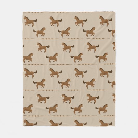 Rennende paarden fleece deken (Voorkant)