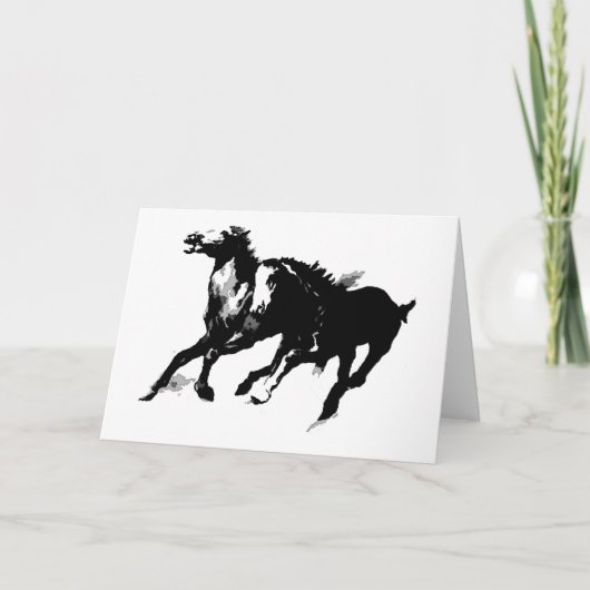 Rennende paarden kaart (Voorkant)