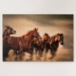 Rennende paarden legpuzzel
