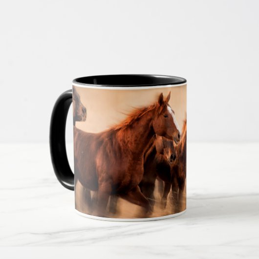 Rennende paarden mok (Voorkant links)