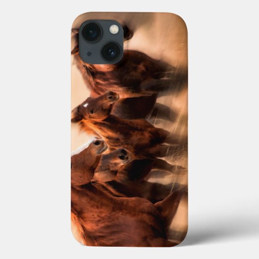 Rennende paarden, vage contouren en wapperende man Case-Mate iPhone case (Achterkant)