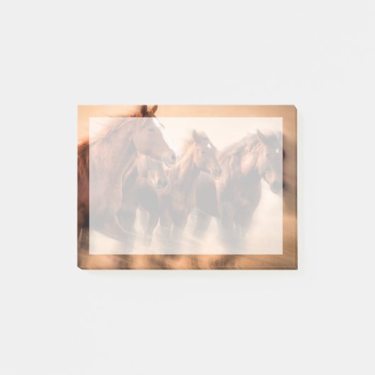 Rennende paarden, vage contouren en wapperende man post-it® notes (Voorkant)