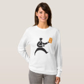 Rennende postbode bezorgt post postmedewerker t-shirt (Voorkant volledig)