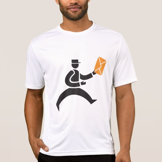 Rennende postbode die post bezorgt Postmedewerker T-shirt (Voorkant)