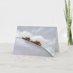 Rennende ratten skiën bergafwaarts leuk uniek rat  kaart