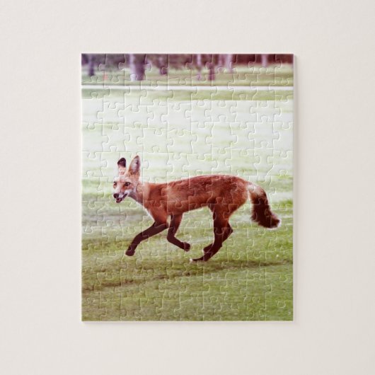 rennende rode vos foto legpuzzel (Verticaal)