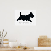 Rennende Schotse Terrier Silhouet Poster (Keuken)