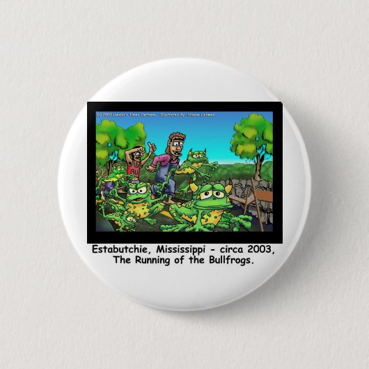 Rennende Stierkikkers Grappige Cadeaus/Verzamelobj Ronde Button 5,7 Cm (Voorkant)
