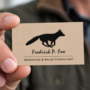 Rennende Vos Silhouet Wilde Dieren Visitekaartje