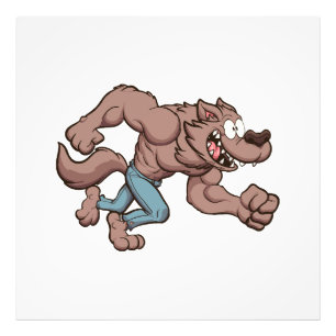Rennende weerwolf foto afdruk