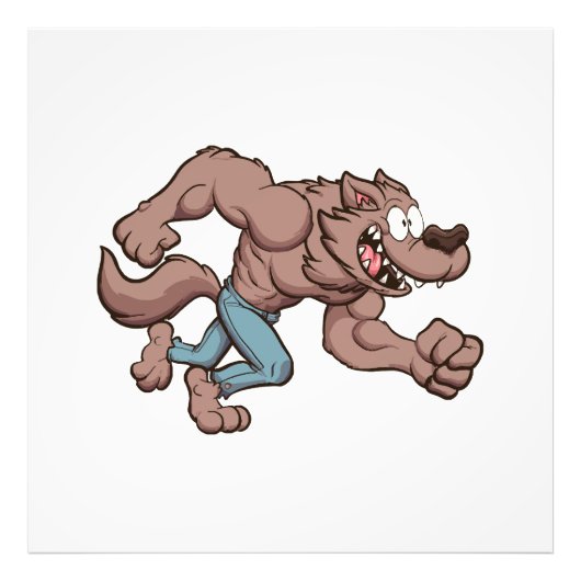 Rennende weerwolf foto afdruk (Voorkant)