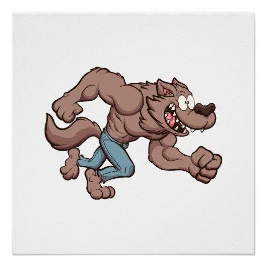 Rennende weerwolf perfect poster (Voorkant)