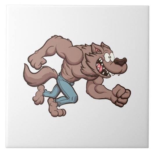 Rennende weerwolf tegeltje (Voorkant)