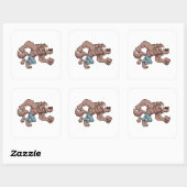 Rennende weerwolf vierkante sticker (Vel)