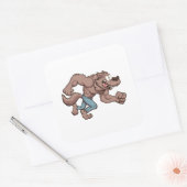 Rennende weerwolf vierkante sticker (Envelop)