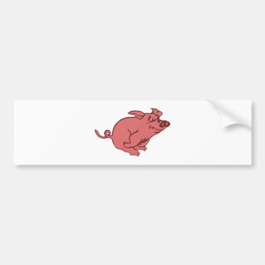 rennendes Schwein running pig Bumpersticker (Voorkant)