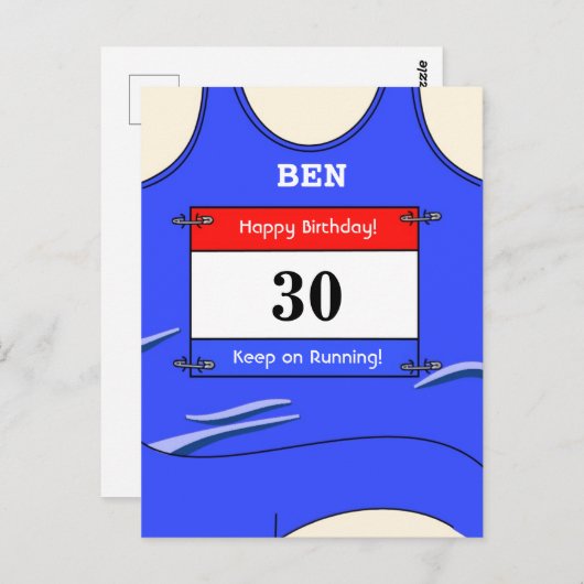 Renner Blauw Briefkaart (Voorkant / Achterkant)