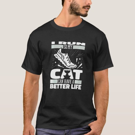 Renner Kat Hardloper Joggen Rennen Lopen T-shirt (Voorkant)