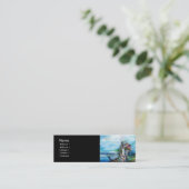 RENNERS IN HET STORM zwart wit blauw Mini Visitekaartje (Staand voorkant)