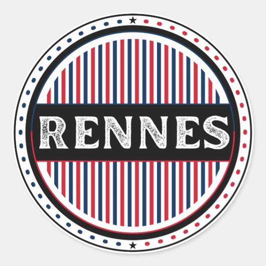 Rennes City Pride Embleem – Franse identiteit Ronde Sticker (Voorkant)