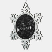 Rennes Flag in Heart, Roazhon, Breton Tin Sneeuwvlok Ornament (Rechts)