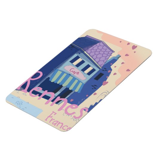 Rennes France  cartoon Magneet (Linkerzijde)