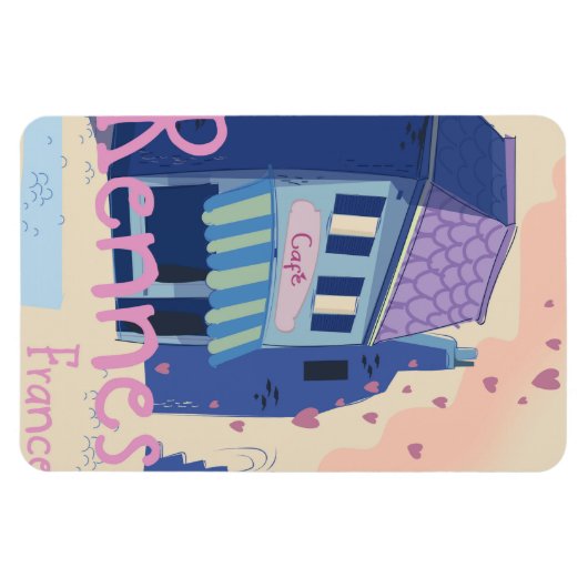 Rennes France  cartoon Magneet (Horizontaal)