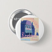 Rennes France  cartoon Ronde Button 5,7 Cm (Voorkant /achterkant)