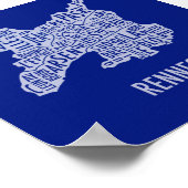 Rennes France Map Poster (Hoek)