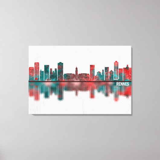 Rennes France Skyline Canvas Afdruk (Voorkant)