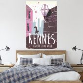 Rennes Frankrijk stad reisposter Canvas Afdruk (Insitu (Slaapkamer))