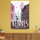 Rennes Frankrijk stad reisposter Canvas Afdruk (Insitu (Woonkamer))