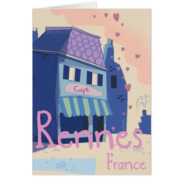 Rennes Frankrijk vintage cartoon (Voorkant)