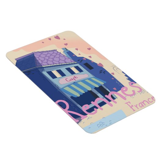 Rennes Frankrijk vintage cartoon Magneet (Rechterzijde)