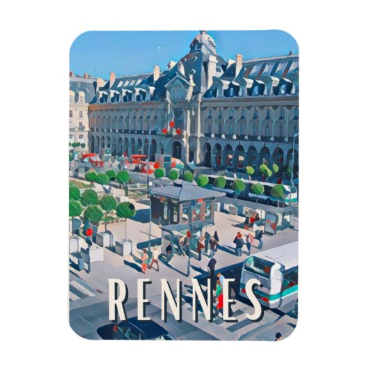 Rennes Photo Vintage Magneet (Verticaal)