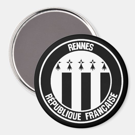 Rennes Round Emblem Magneet (Voorkant / Achterkant)