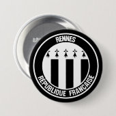 Rennes Round Emblem Ronde Button 7,6 Cm (Voorkant /achterkant)