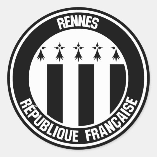 Rennes Round Emblem Ronde Sticker (Voorkant)