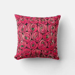Rennie Mackintosh Roos Art Nouveau Bloempatroon Kussen