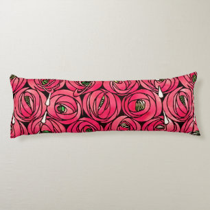 Rennie Mackintosh Roos Art Nouveau Bloempatroon  Lichaamskussen
