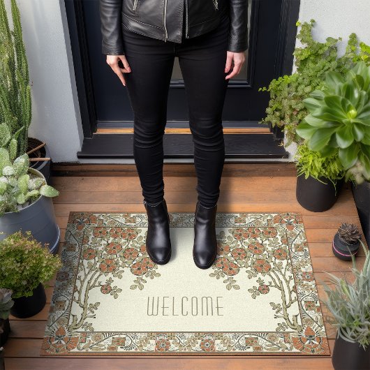 Rennie Mackintosh Tree & Bloemen verbrand Sinaasap Deurmat