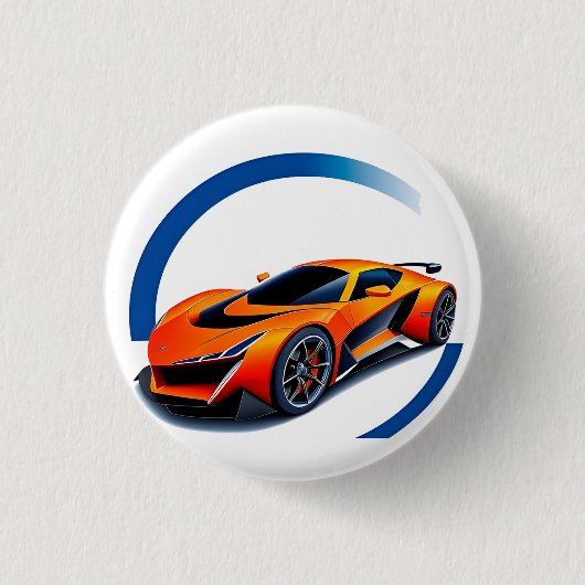 Rennwagen met dynamisch ontwerp ronde button 3,2 cm (Voorkant)